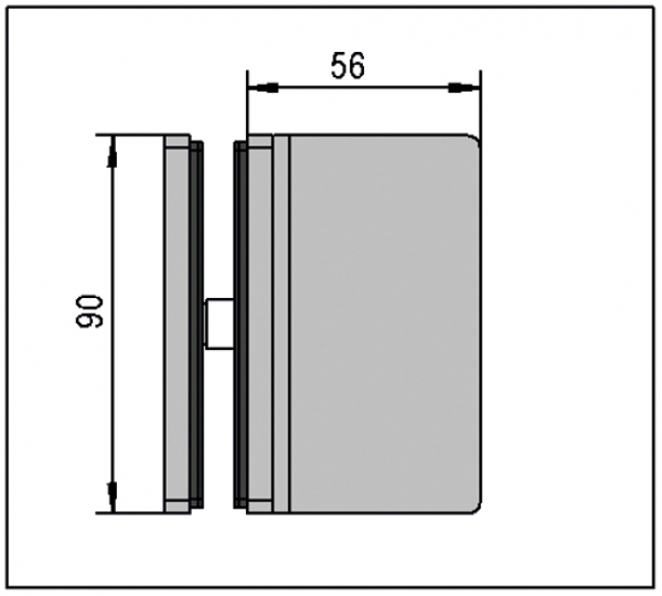 Winkelverbinder Santos Glas-Wand 90° einseitige Wandmontage für 8 - 10 mm Glasstärke